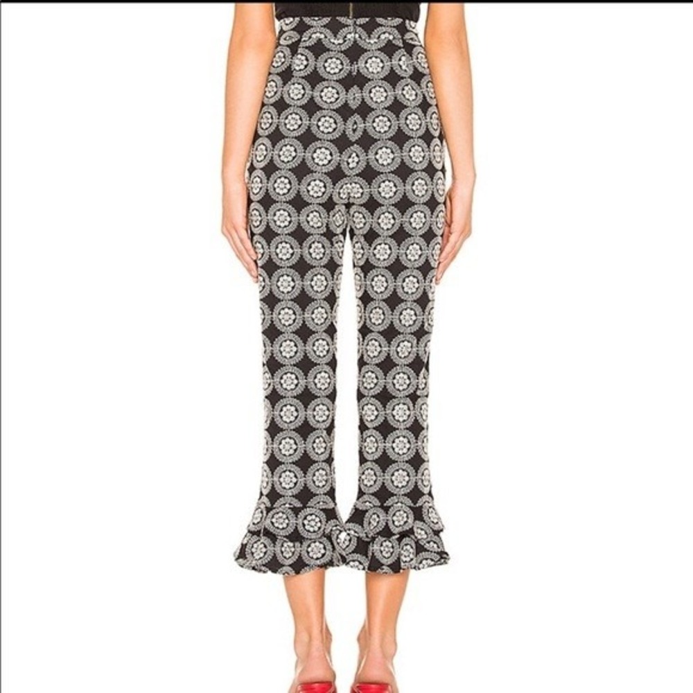 Tularosa demi pant ruffle ankle xxs full embroidery delicate zipper back preppy